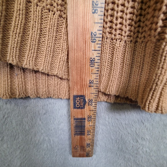 American Eagle Sweater Women M Brown Open Knit Chunky Oversized Baggy Tunic Fall - Picture 7 of 12